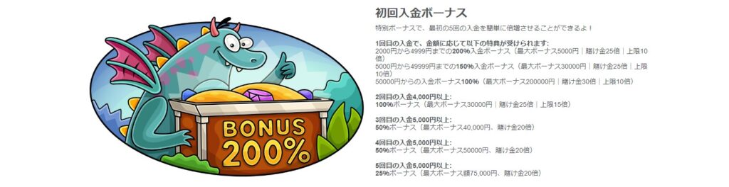 カジノ エックスの初回入金最大20万円ボーナス